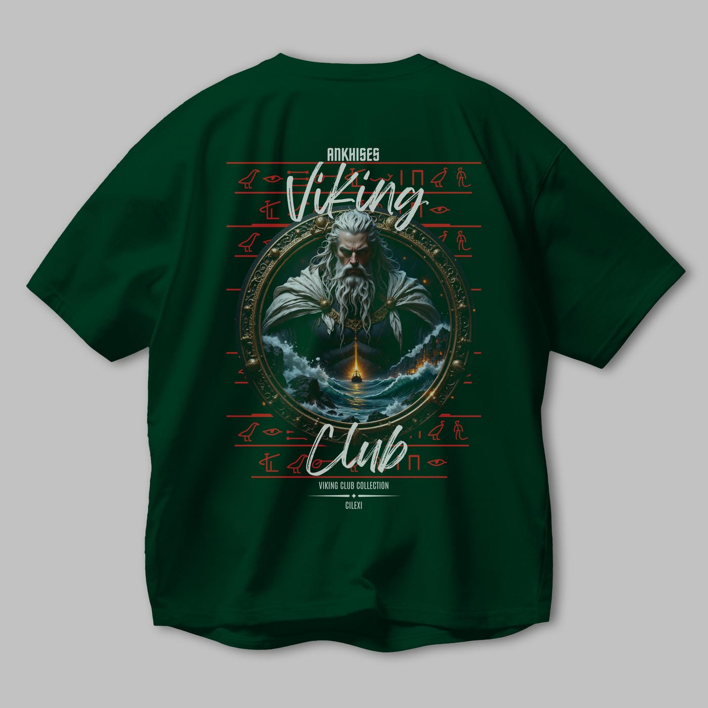 Viking Mitolojisi Serisi 13 Arka Baskılı Oversize t-shirt Erkek Kadın %100 Pamuk Bisiklet Yaka tişort