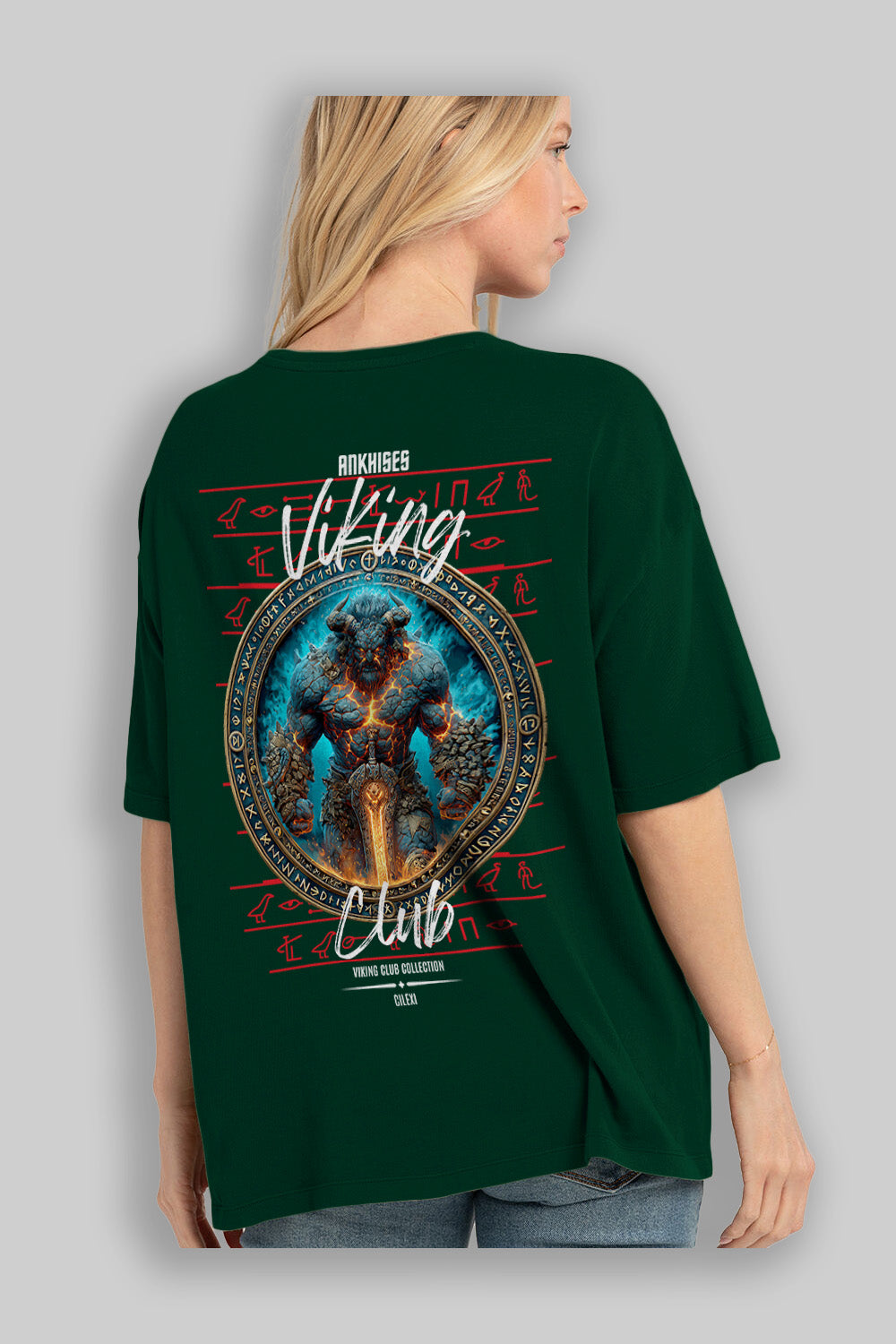 Surtr Arka Baskılı Oversize t-shirt Erkek Kadın %100 Pamuk Bisiklet Yaka tişort