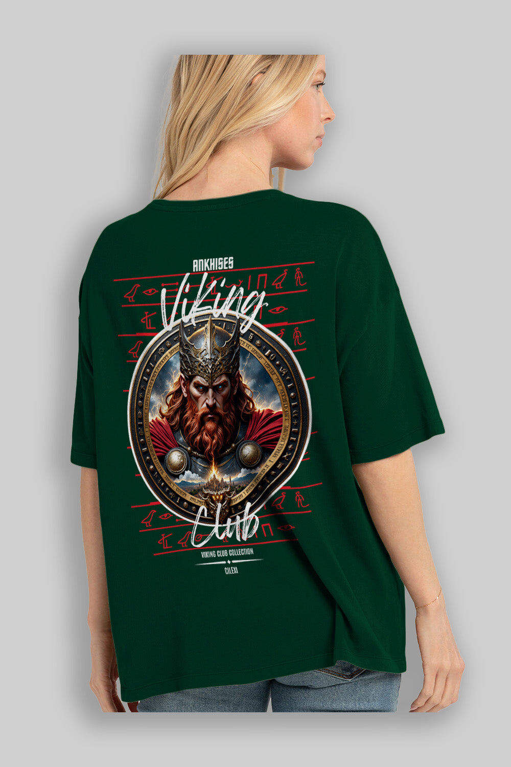Thor 2 Arka Baskılı Oversize t-shirt Erkek Kadın %100 Pamuk Bisiklet Yaka tişort