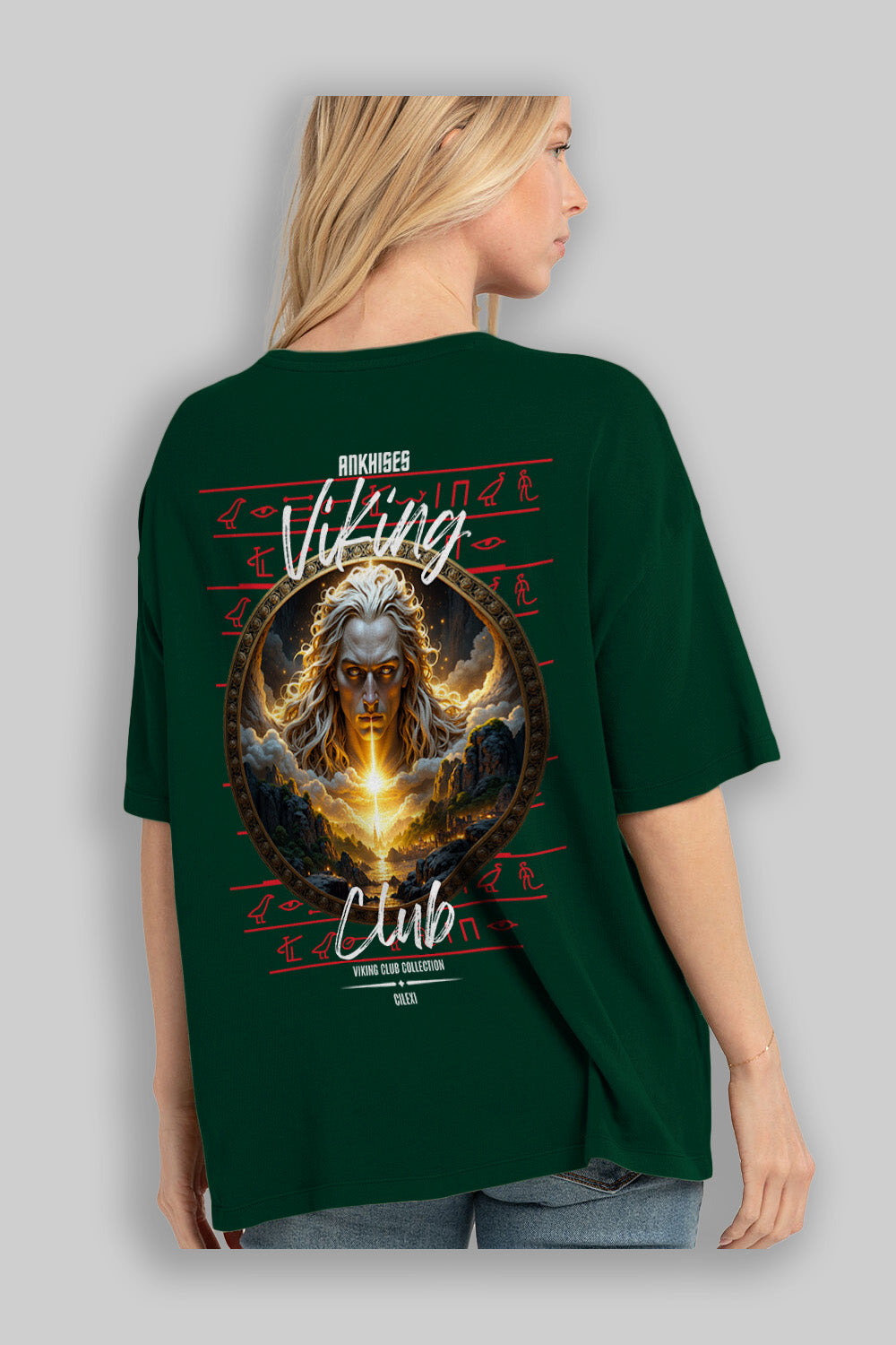 Viking Mitolojisi Serisi 15 Arka Baskılı Oversize t-shirt Erkek Kadın %100 Pamuk Bisiklet Yaka tişort