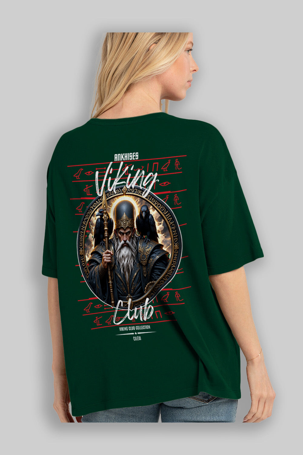 Odin 1 Arka Baskılı Oversize t-shirt Erkek Kadın %100 Pamuk Bisiklet Yaka tişort
