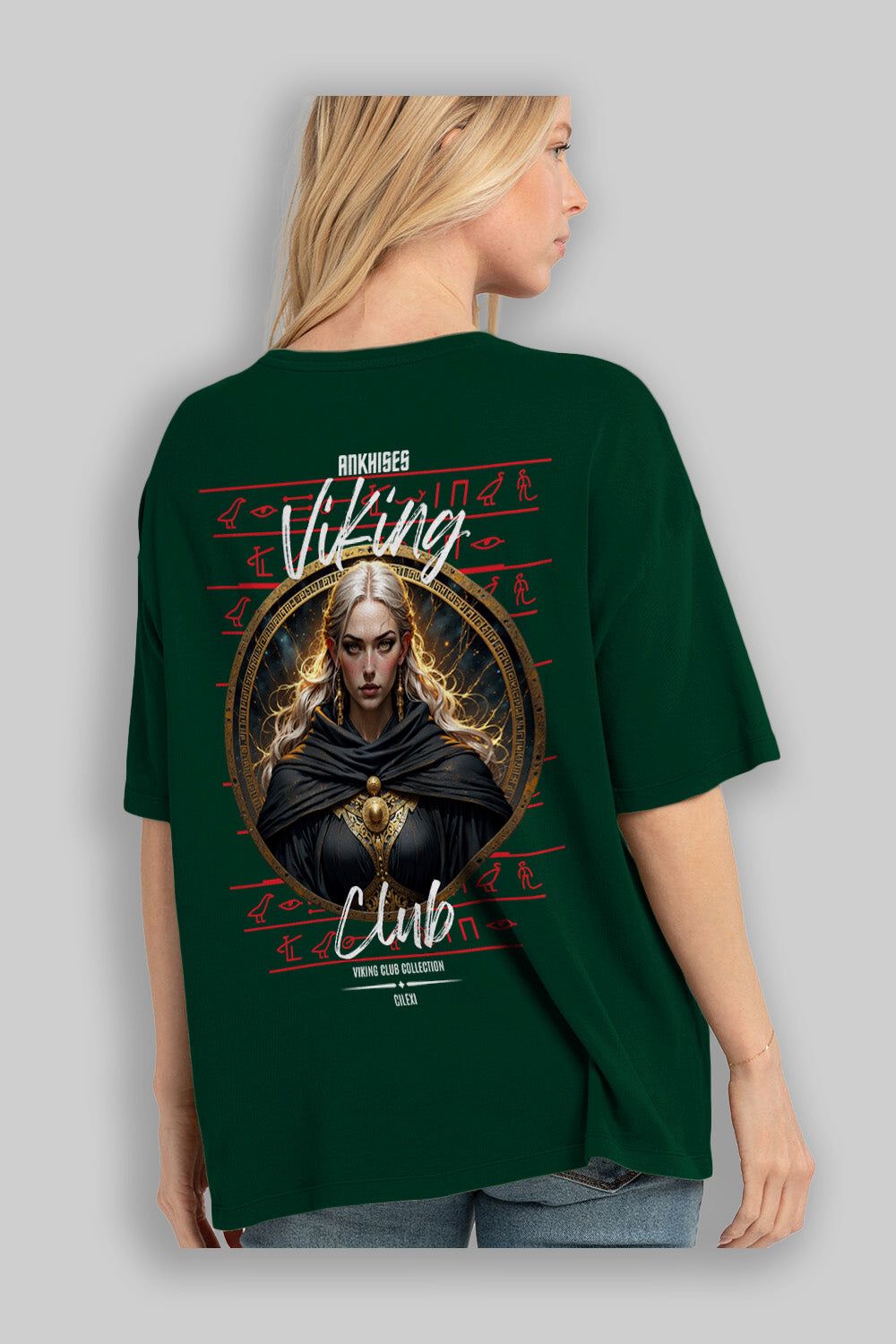 Viking Mitolojisi Serisi 4 Arka Baskılı Oversize t-shirt Erkek Kadın %100 Pamuk Bisiklet Yaka tişort