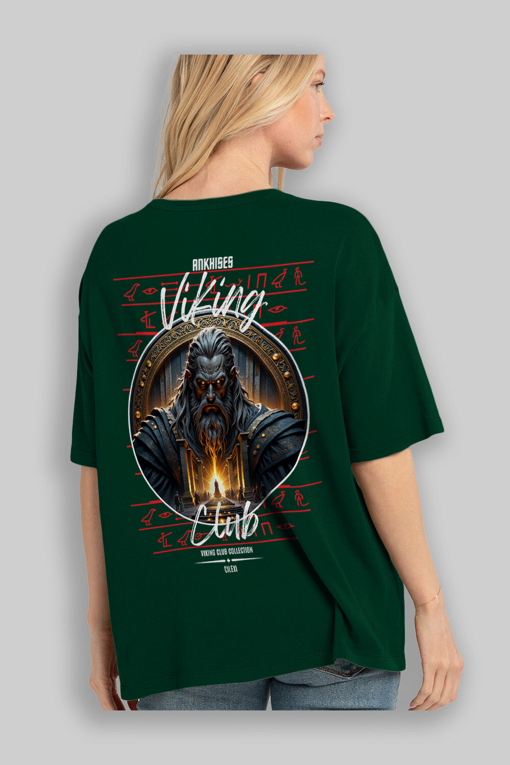 Odin 3 Arka Baskılı Oversize t-shirt Erkek Kadın %100 Pamuk Bisiklet Yaka tişort