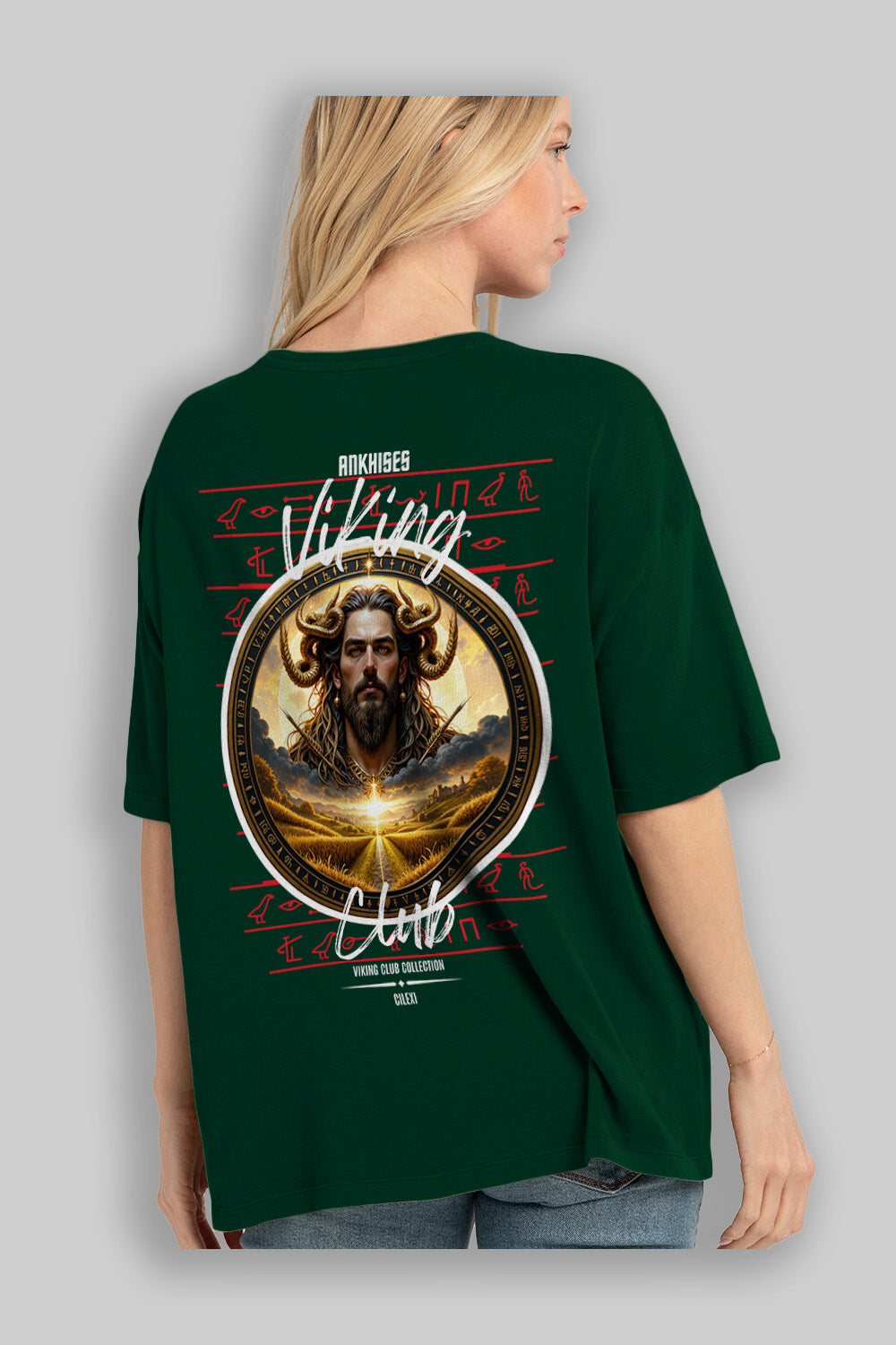 Viking Mitolojisi Serisi 3 Arka Baskılı Oversize t-shirt Erkek Kadın %100 Pamuk Bisiklet Yaka tişort