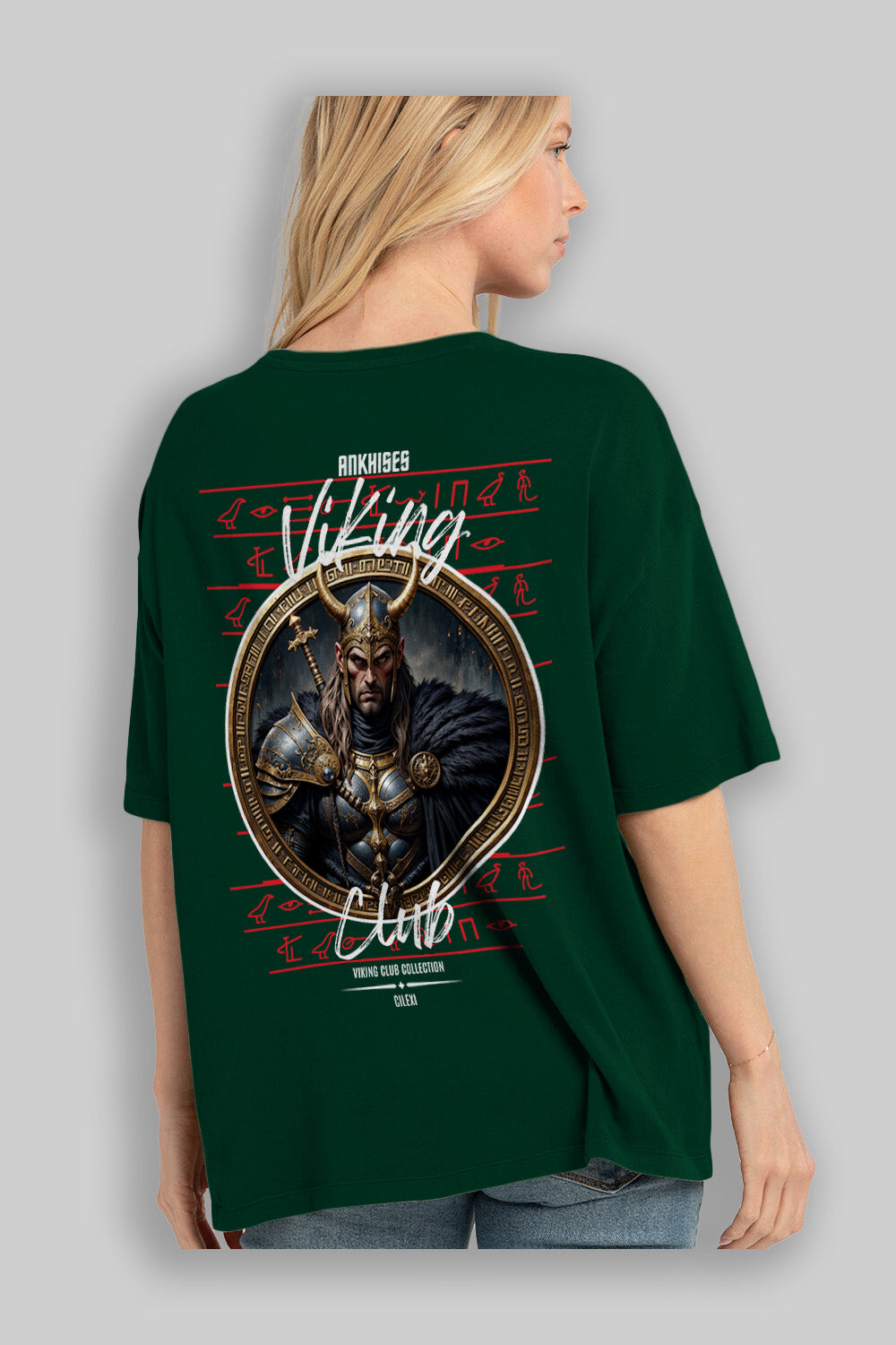 Viking Mitolojisi Serisi 21 Arka Baskılı Oversize t-shirt Erkek Kadın %100 Pamuk Bisiklet Yaka tişort