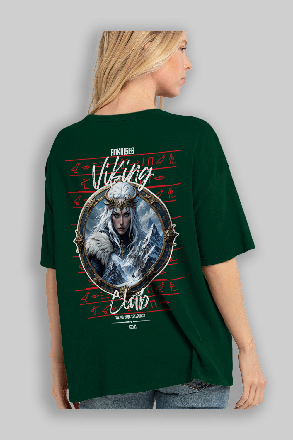 Viking Mitolojisi Serisi 19 Arka Baskılı Oversize t-shirt Erkek Kadın %100 Pamuk Bisiklet Yaka tişort