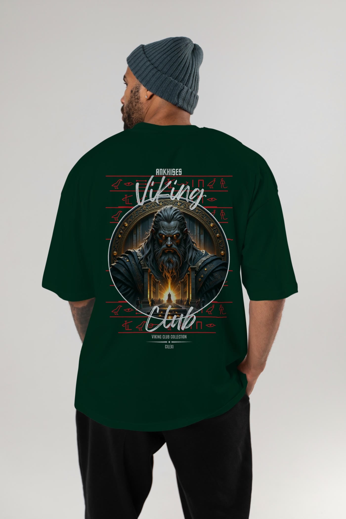 Odin 3 Arka Baskılı Oversize t-shirt Erkek Kadın %100 Pamuk Bisiklet Yaka tişort