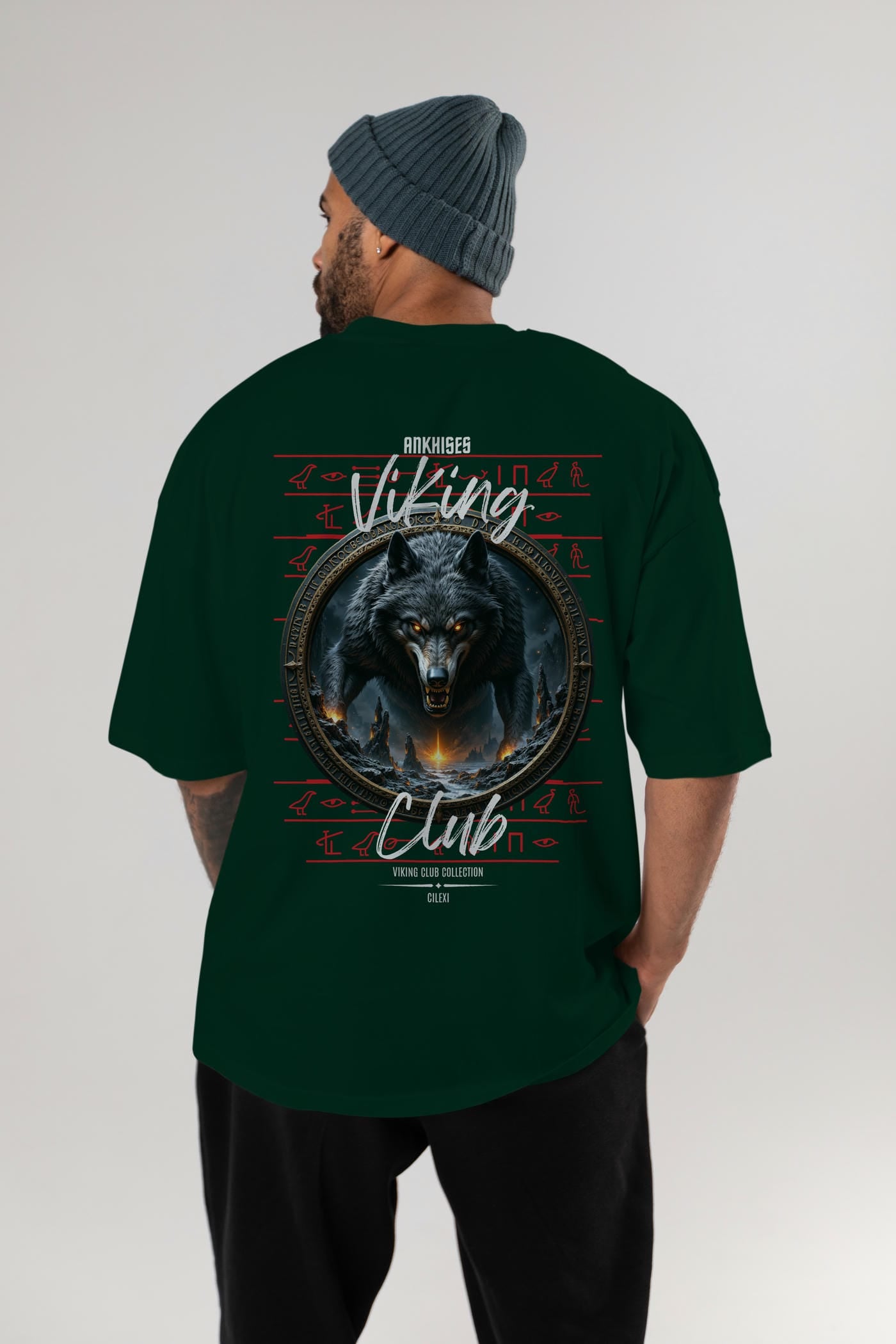 Viking Mitolojisi Serisi 28 Arka Baskılı Oversize t-shirt Erkek Kadın %100 Pamuk Bisiklet Yaka tişort