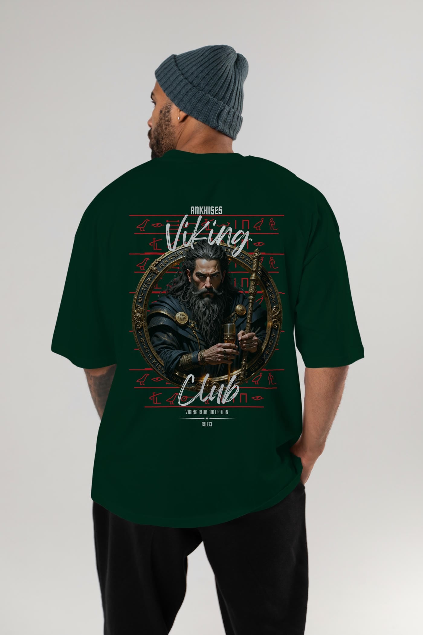 Viking Mitolojisi Serisi 20 Arka Baskılı Oversize t-shirt Erkek Kadın %100 Pamuk Bisiklet Yaka tişort