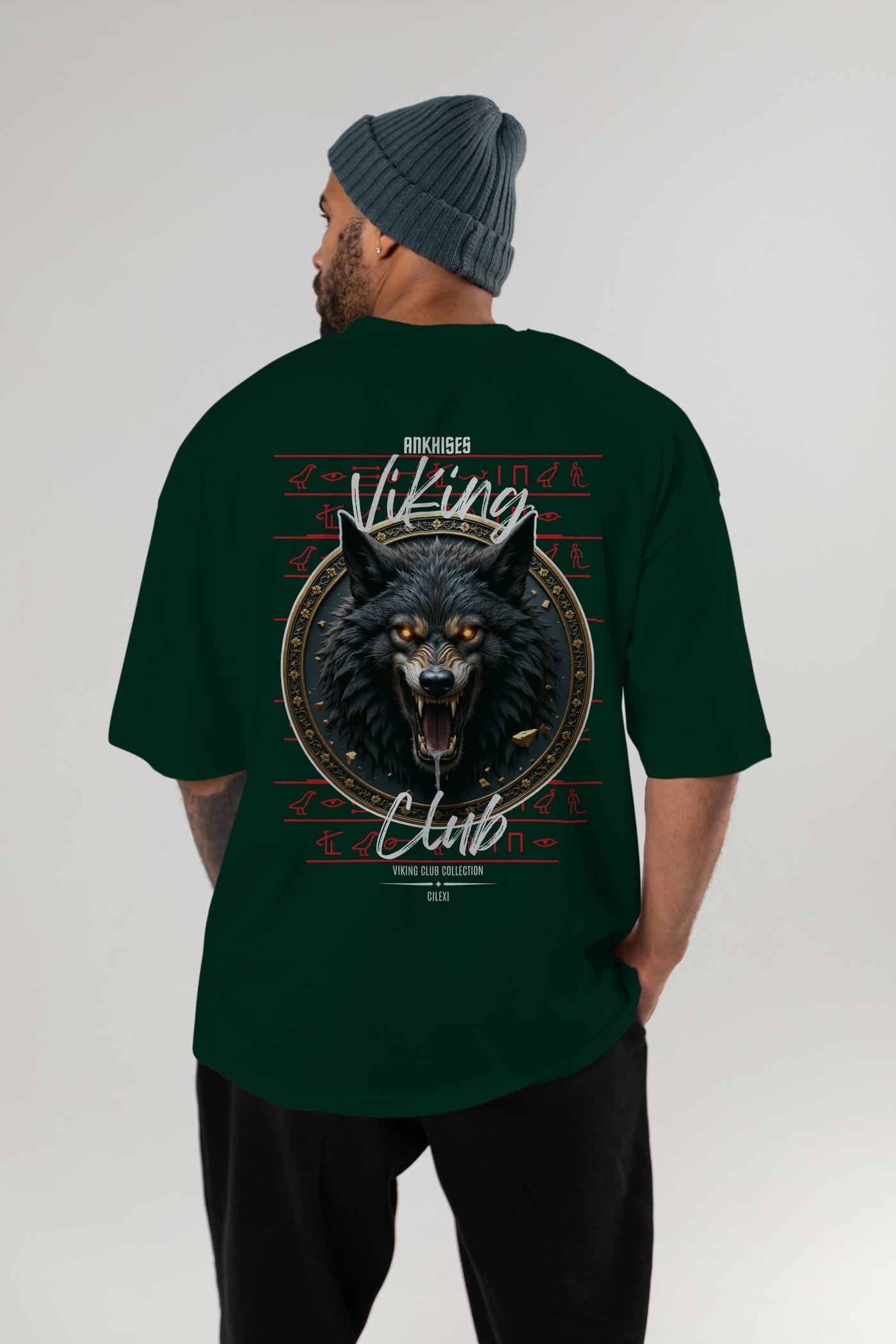 Viking Mitolojisi Serisi 27 Arka Baskılı Oversize t-shirt Erkek Kadın %100 Pamuk Bisiklet Yaka tişort