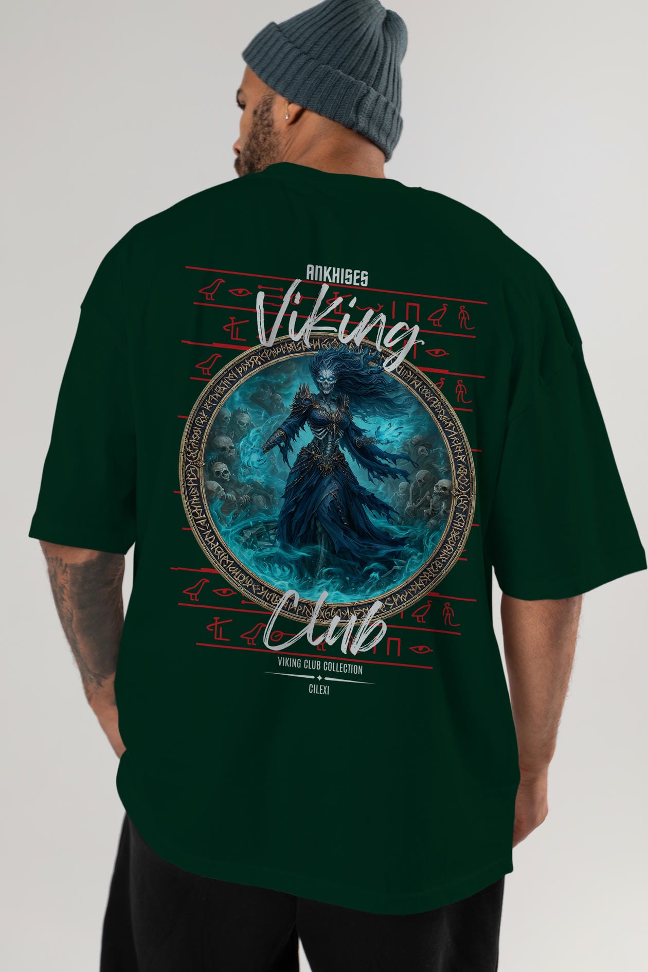 Hel Baskılı Oversize t-shirt Erkek Kadın %100 Pamuk Bisiklet Yaka tişort