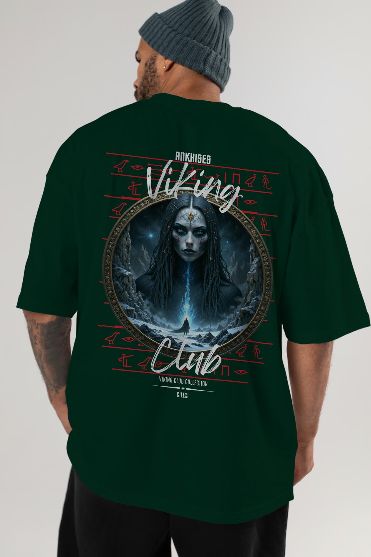 Viking Mitolojisi Serisi 11 Arka Baskılı Oversize t-shirt Erkek Kadın %100 Pamuk Bisiklet Yaka tişort