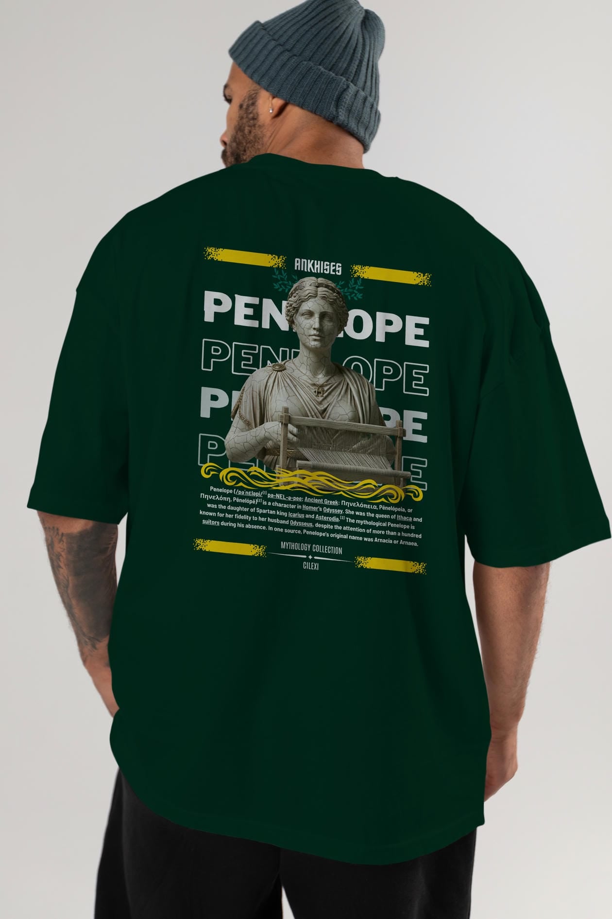 Penelope 2 Arka Baskılı Oversize t-shirt Erkek Kadın %100 Pamuk Bisiklet Yaka tişort