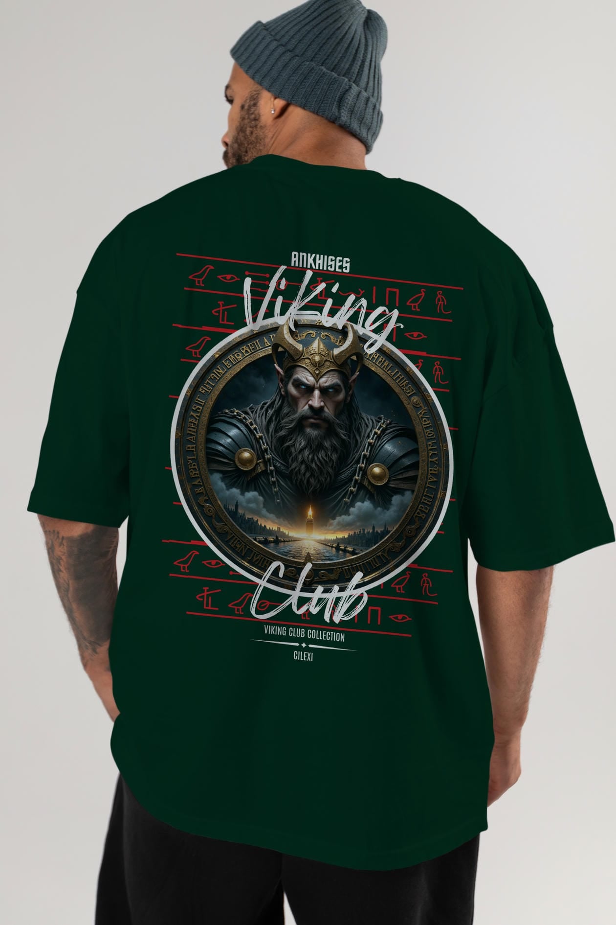 Viking Mitolojisi Serisi 7 Arka Baskılı Oversize t-shirt Erkek Kadın %100 Pamuk Bisiklet Yaka tişort