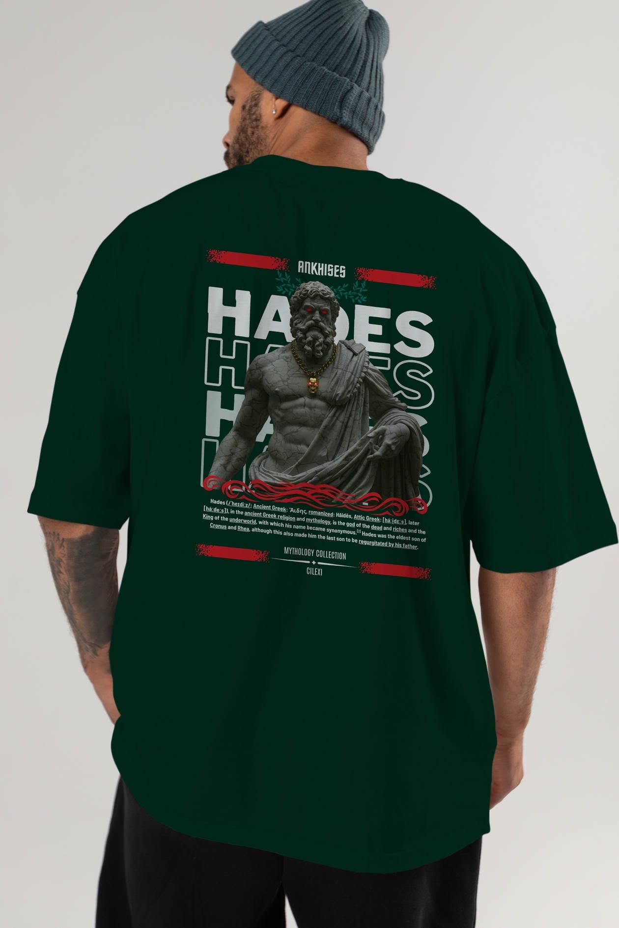 Hades 3 Arka Baskılı Oversize t-shirt Erkek Kadın %100 Pamuk Bisiklet Yaka tişort