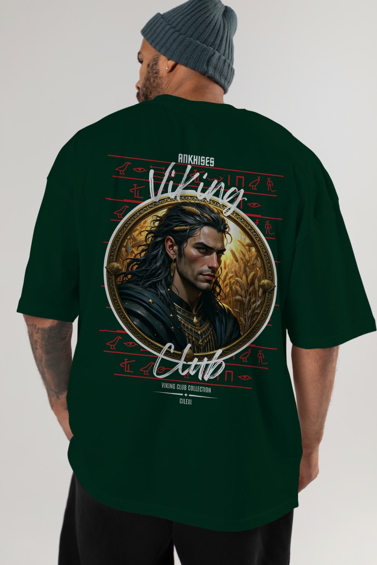 Viking Mitolojisi Serisi 2 Arka Baskılı Oversize t-shirt Erkek Kadın %100 Pamuk Bisiklet Yaka tişort