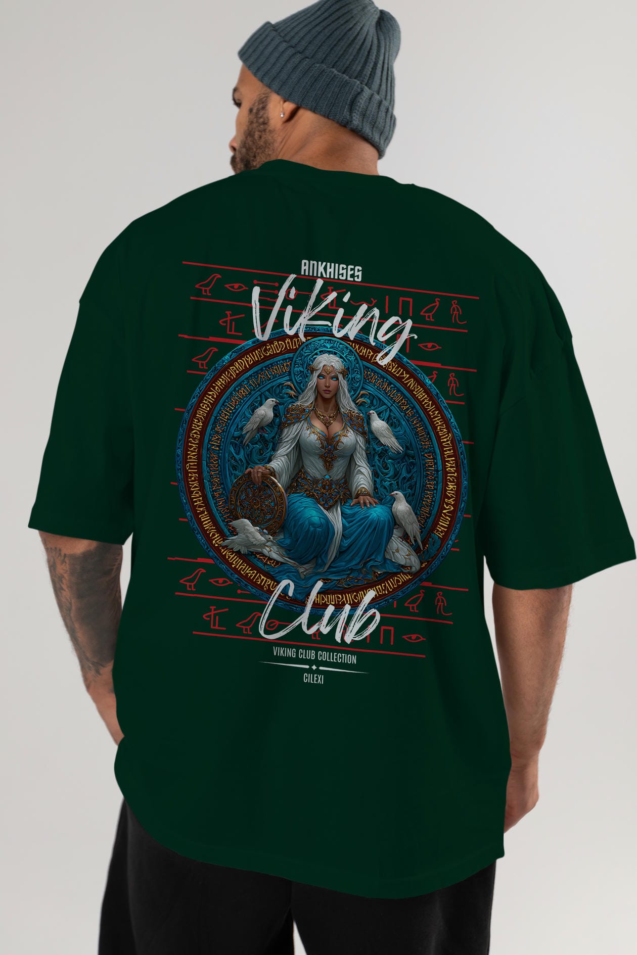 Frigg Baskılı Oversize t-shirt Erkek Kadın %100 Pamuk Bisiklet Yaka tişort