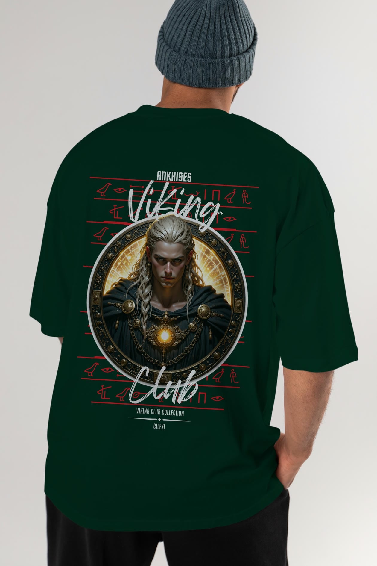 Viking Mitolojisi Serisi 14 Arka Baskılı Oversize t-shirt Erkek Kadın %100 Pamuk Bisiklet Yaka tişort