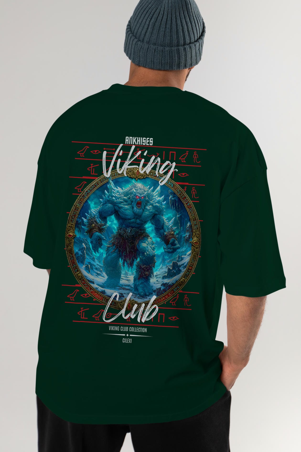 Ymir Arka Baskılı Oversize t-shirt Erkek Kadın %100 Pamuk Bisiklet Yaka tişort