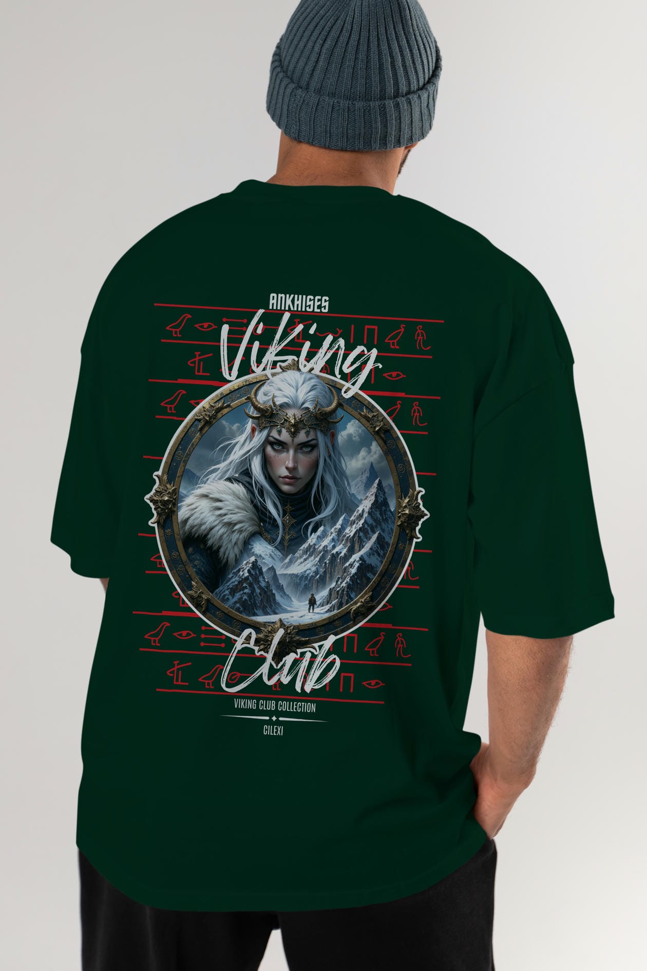 Viking Mitolojisi Serisi 19 Arka Baskılı Oversize t-shirt Erkek Kadın %100 Pamuk Bisiklet Yaka tişort