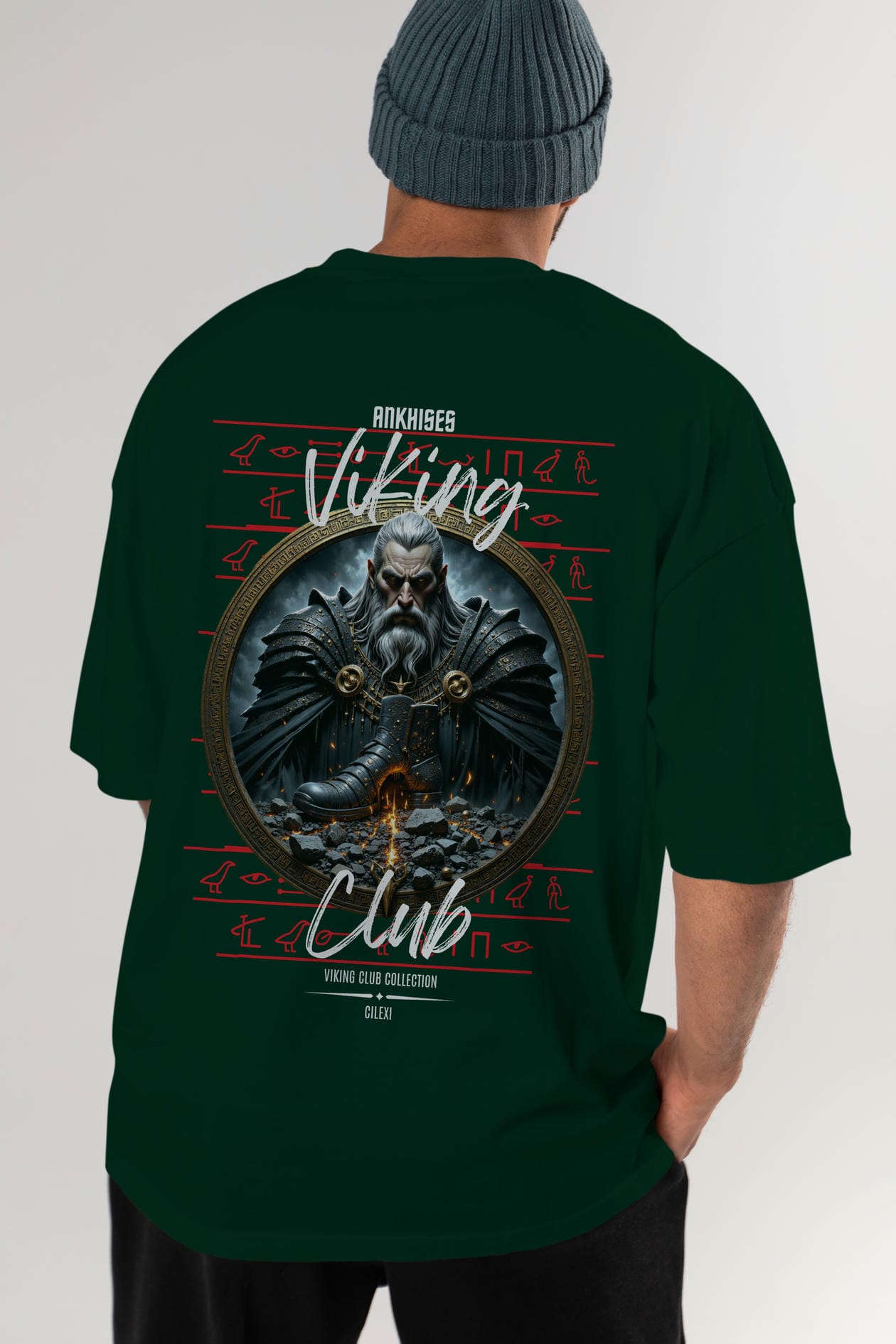 Viking Mitolojisi Serisi 22 Arka Baskılı Oversize t-shirt Erkek Kadın %100 Pamuk Bisiklet Yaka tişort