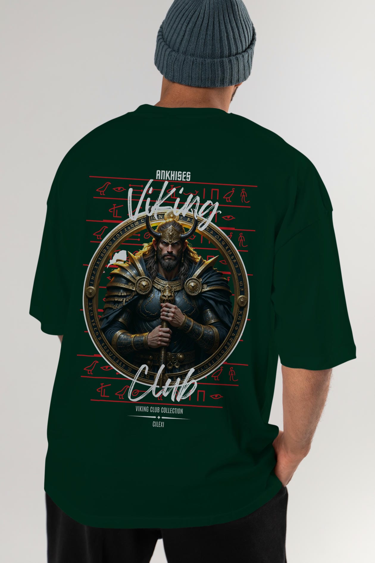 Viking Mitolojisi Serisi 8 Arka Baskılı Oversize t-shirt Erkek Kadın %100 Pamuk Bisiklet Yaka tişort