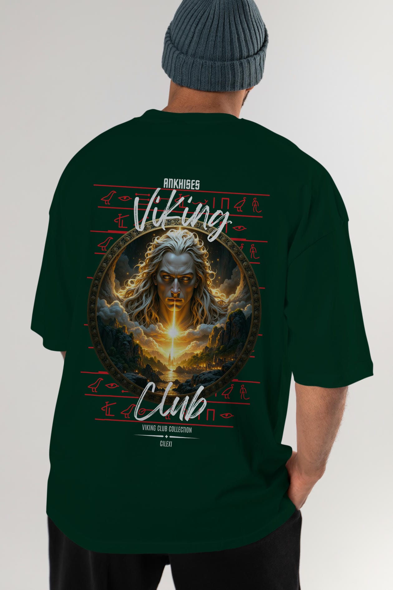 Viking Mitolojisi Serisi 15 Arka Baskılı Oversize t-shirt Erkek Kadın %100 Pamuk Bisiklet Yaka tişort
