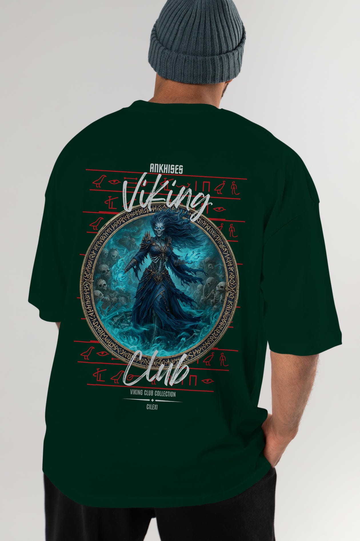 Hel Baskılı Oversize t-shirt Erkek Kadın %100 Pamuk Bisiklet Yaka tişort