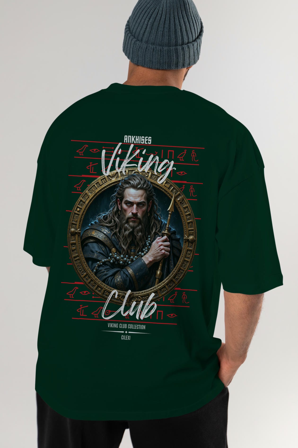 Viking Mitolojisi Serisi 12 Arka Baskılı Oversize t-shirt Erkek Kadın %100 Pamuk Bisiklet Yaka tişort