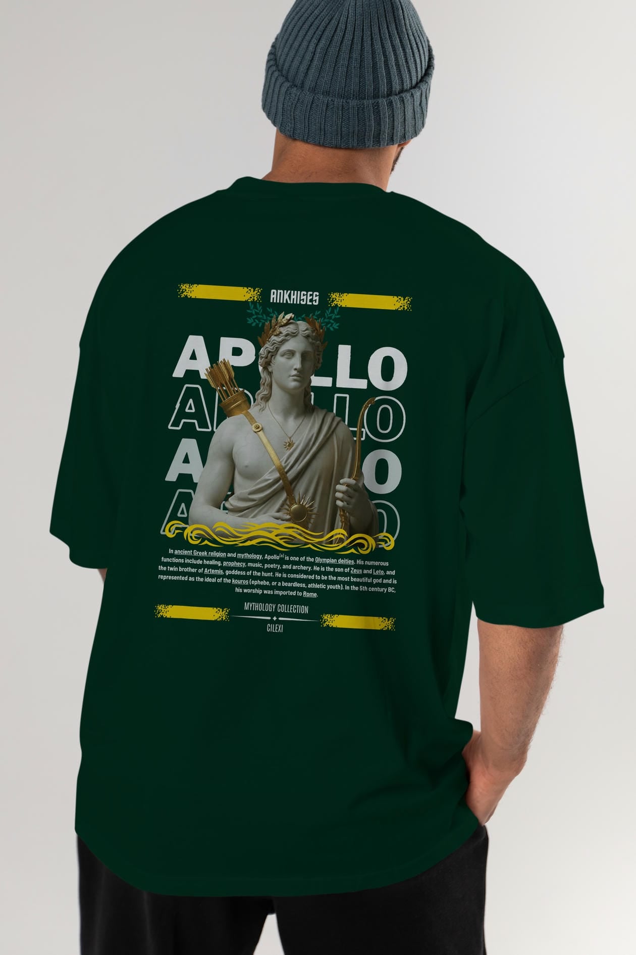 Apollo 2 Arka Baskılı Oversize t-shirt Erkek Kadın %100 Pamuk Bisiklet Yaka tişort