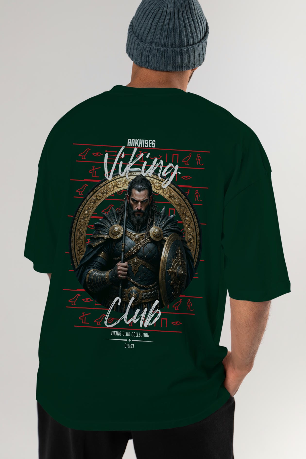 Viking Mitolojisi Serisi 6 Arka Baskılı Oversize t-shirt Erkek Kadın %100 Pamuk Bisiklet Yaka tişort