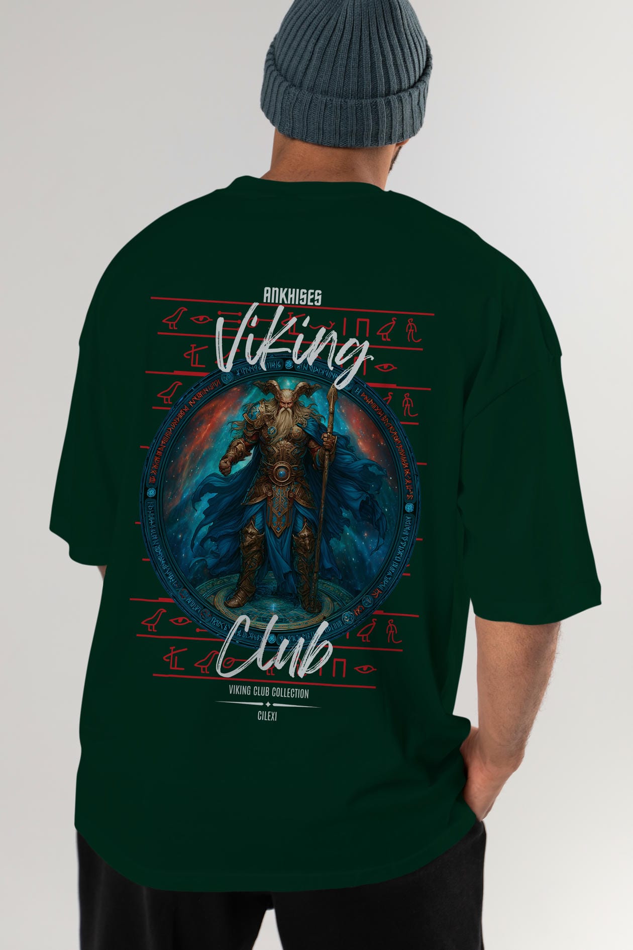 Heimdall Baskılı Oversize t-shirt Erkek Kadın %100 Pamuk Bisiklet Yaka tişort