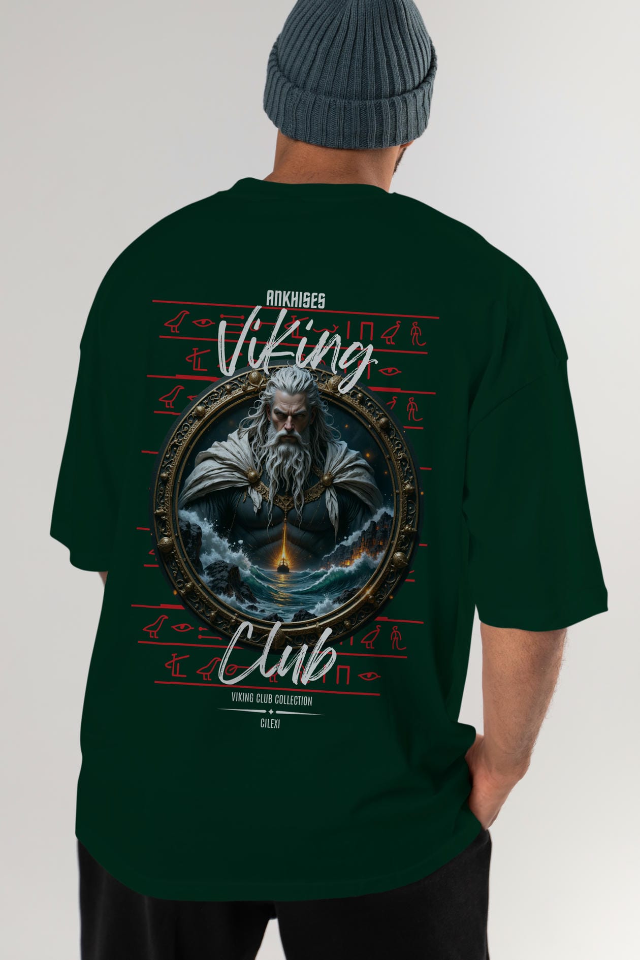 Viking Mitolojisi Serisi 13 Arka Baskılı Oversize t-shirt Erkek Kadın %100 Pamuk Bisiklet Yaka tişort