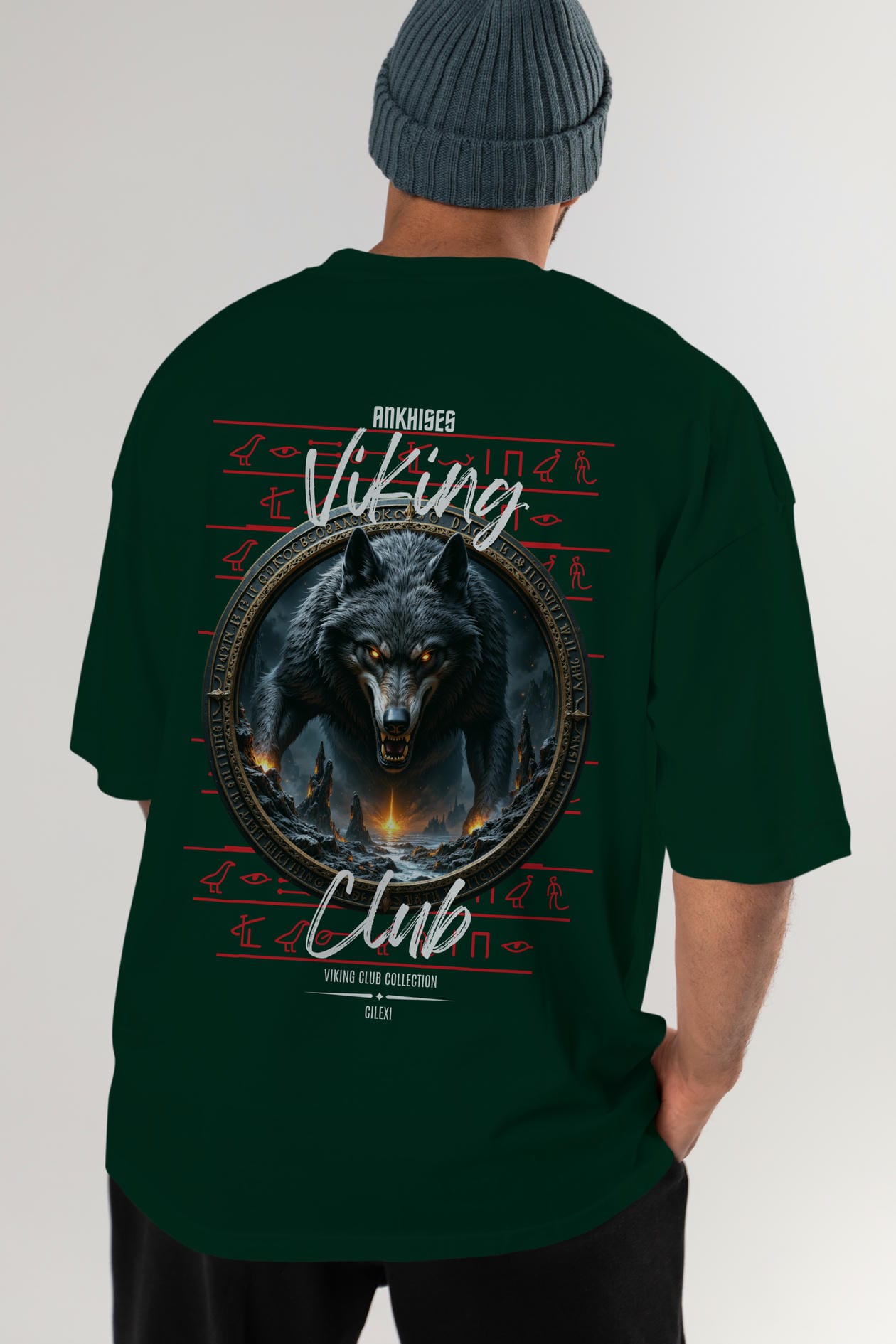 Viking Mitolojisi Serisi 28 Arka Baskılı Oversize t-shirt Erkek Kadın %100 Pamuk Bisiklet Yaka tişort