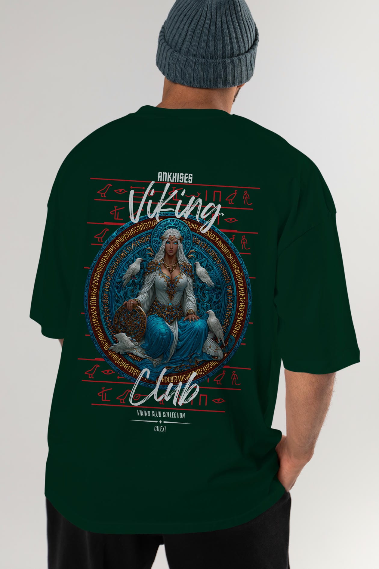 Frigg Baskılı Oversize t-shirt Erkek Kadın %100 Pamuk Bisiklet Yaka tişort