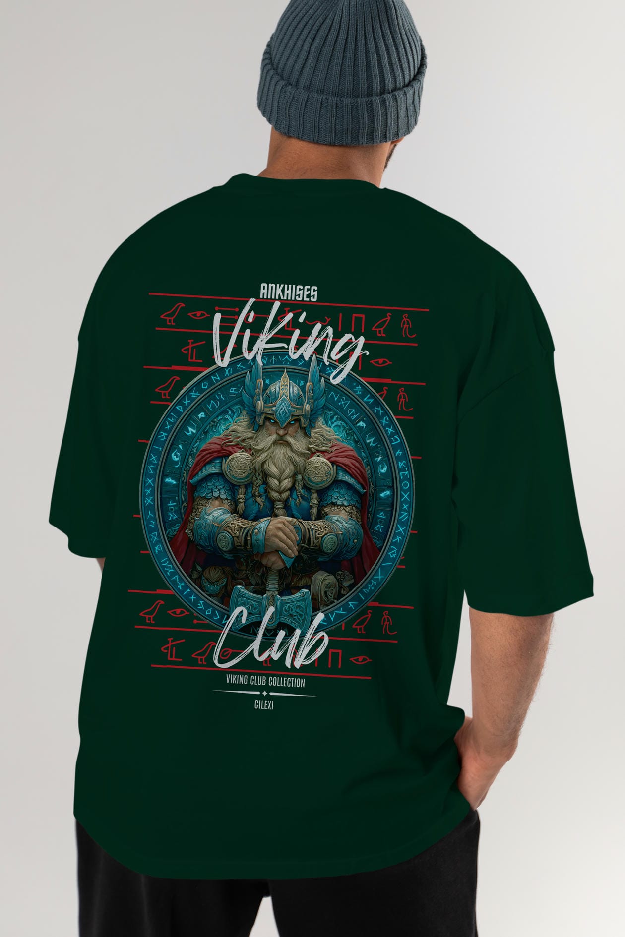 Thor Arka Baskılı Oversize t-shirt Erkek Kadın %100 Pamuk Bisiklet Yaka tişort