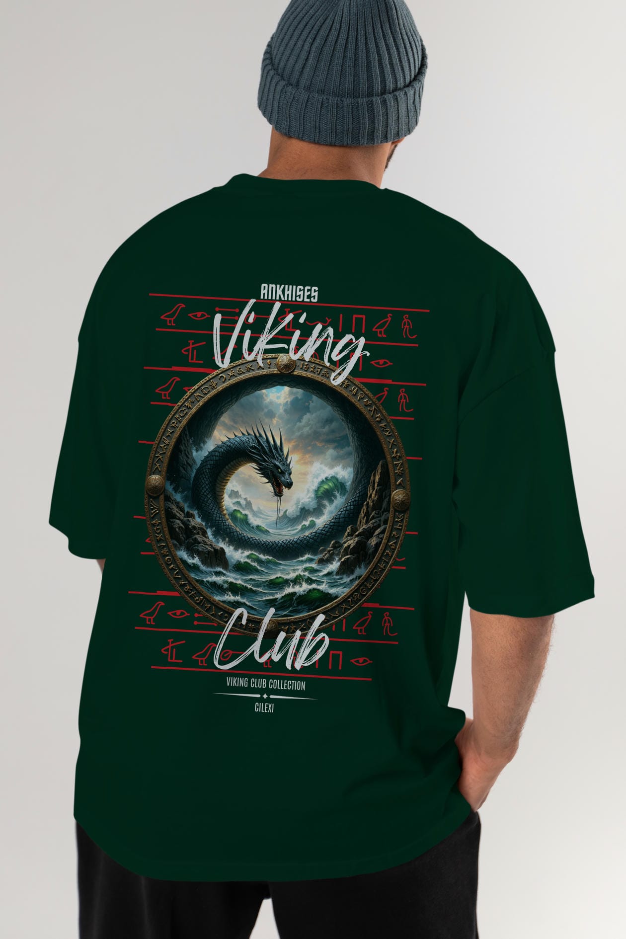 Viking Mitolojisi Serisi 26 Arka Baskılı Oversize t-shirt Erkek Kadın %100 Pamuk Bisiklet Yaka tişort