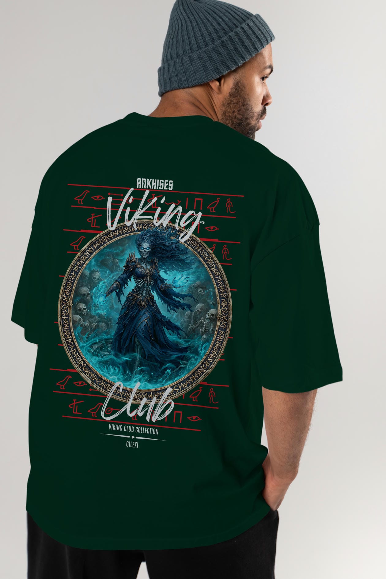 Hel Baskılı Oversize t-shirt Erkek Kadın %100 Pamuk Bisiklet Yaka tişort
