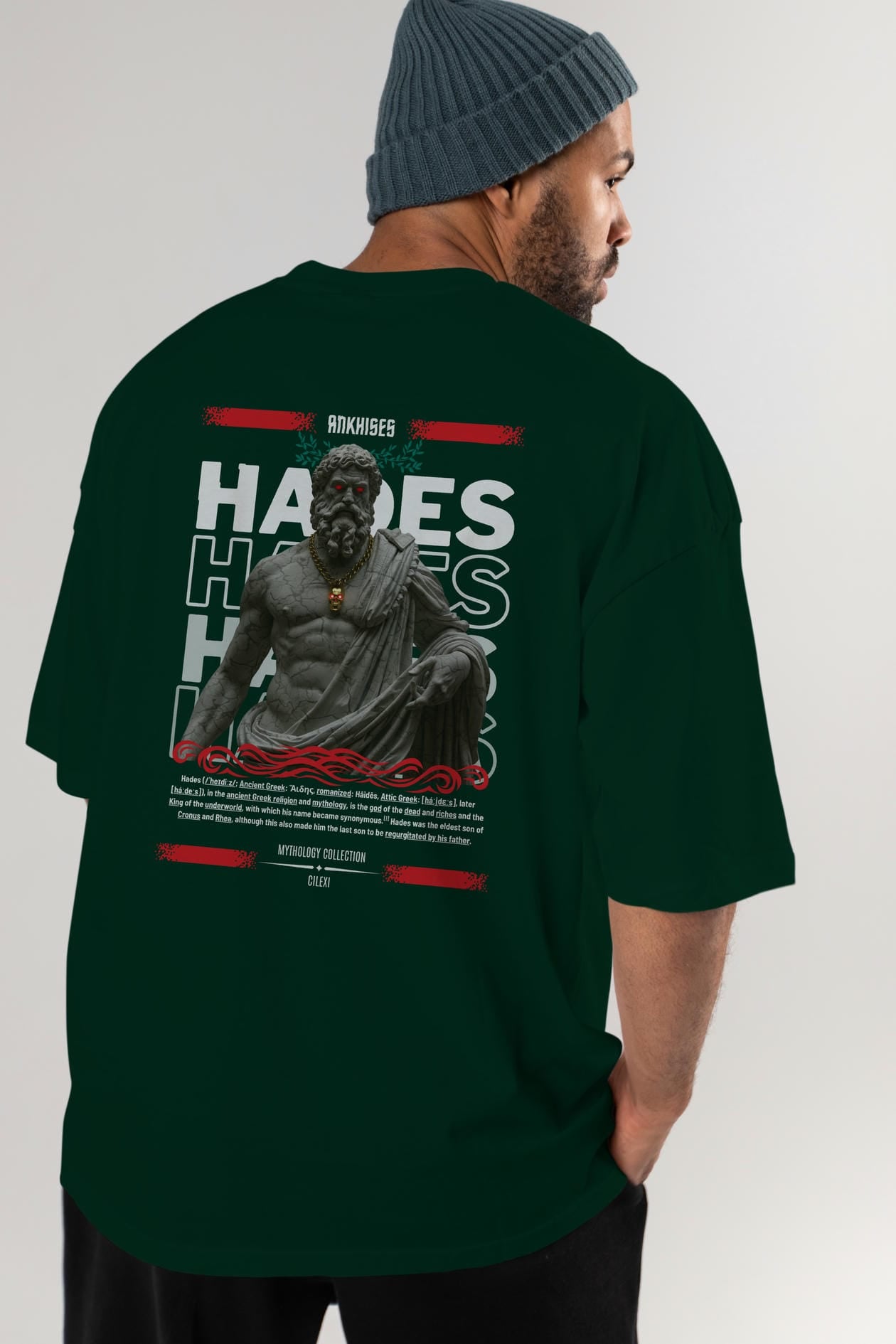 Hades 3 Arka Baskılı Oversize t-shirt Erkek Kadın %100 Pamuk Bisiklet Yaka tişort