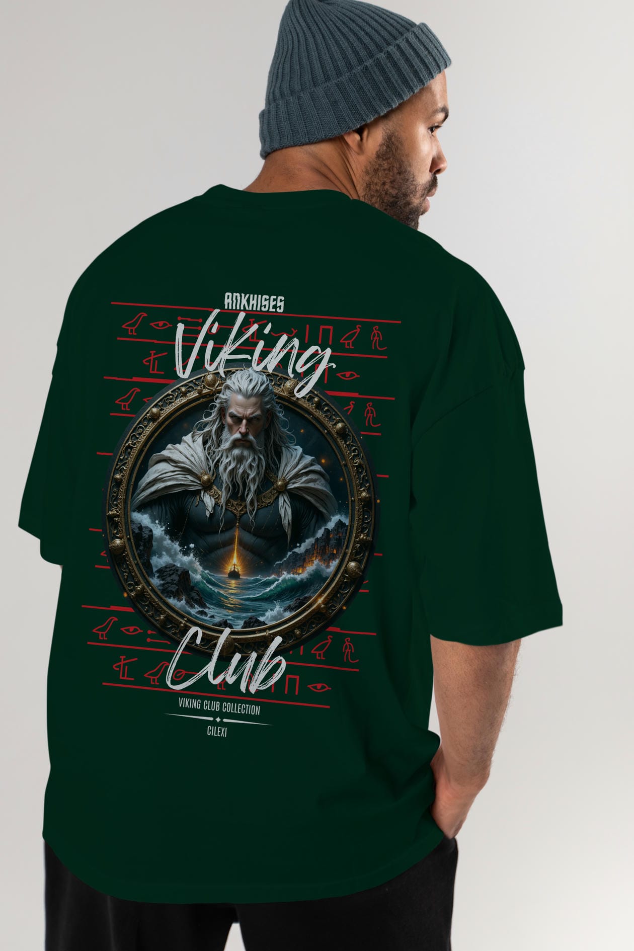 Viking Mitolojisi Serisi 13 Arka Baskılı Oversize t-shirt Erkek Kadın %100 Pamuk Bisiklet Yaka tişort