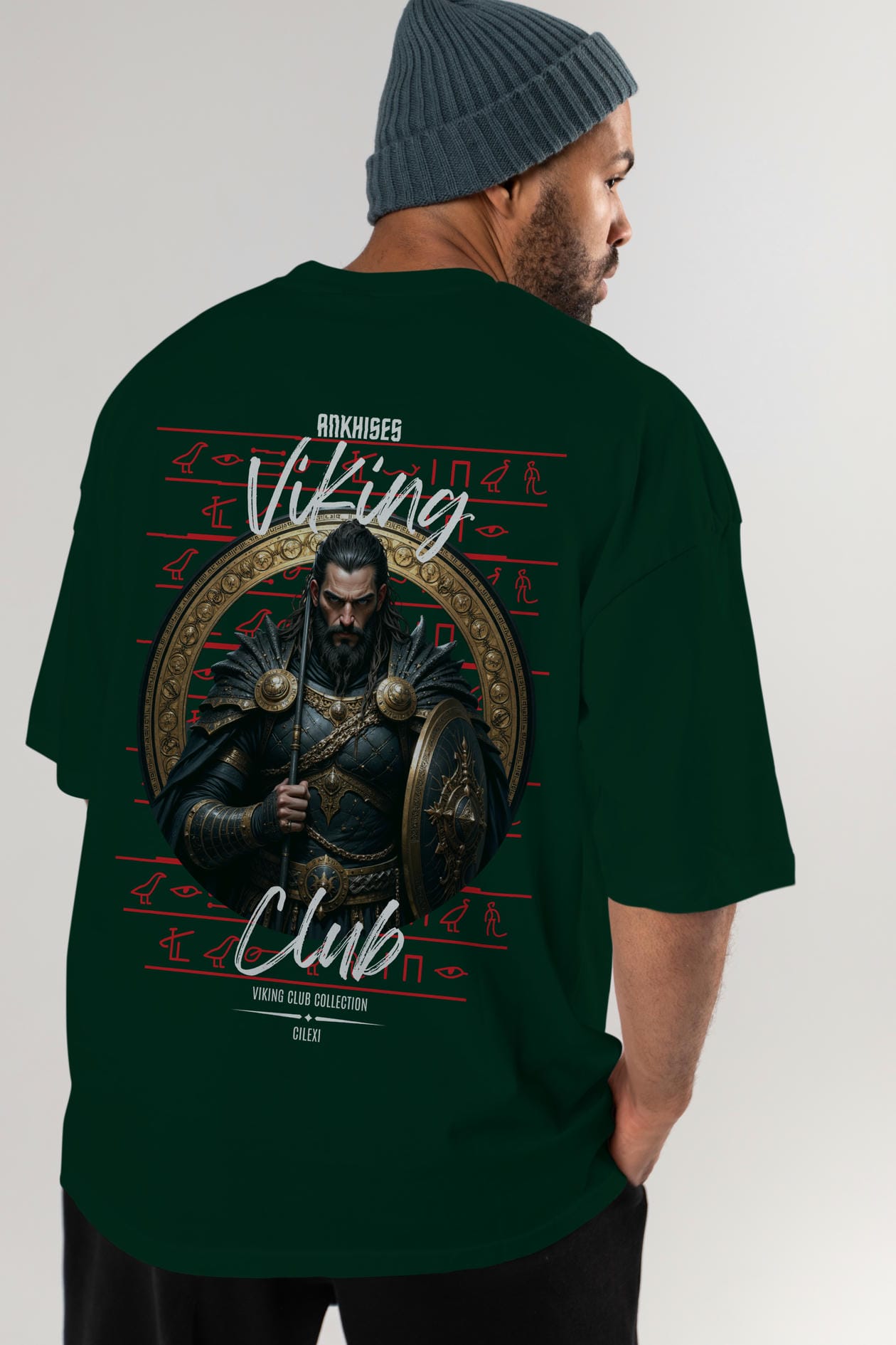 Viking Mitolojisi Serisi 6 Arka Baskılı Oversize t-shirt Erkek Kadın %100 Pamuk Bisiklet Yaka tişort