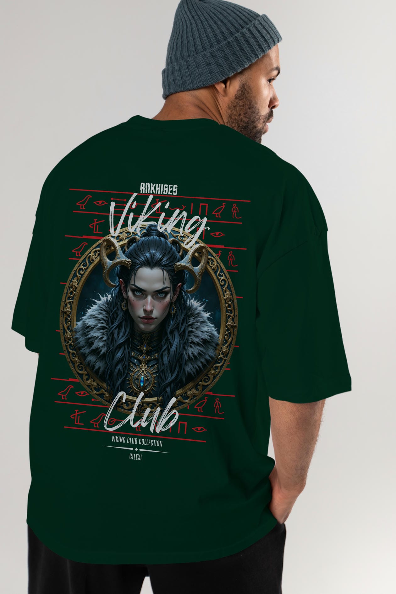 Viking Mitolojisi Serisi 18 Arka Baskılı Oversize t-shirt Erkek Kadın %100 Pamuk Bisiklet Yaka tişort
