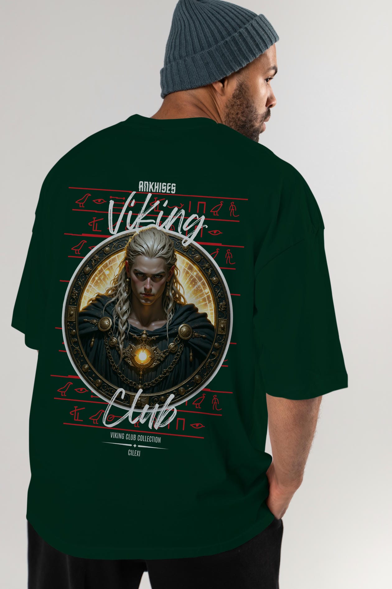 Viking Mitolojisi Serisi 14 Arka Baskılı Oversize t-shirt Erkek Kadın %100 Pamuk Bisiklet Yaka tişort