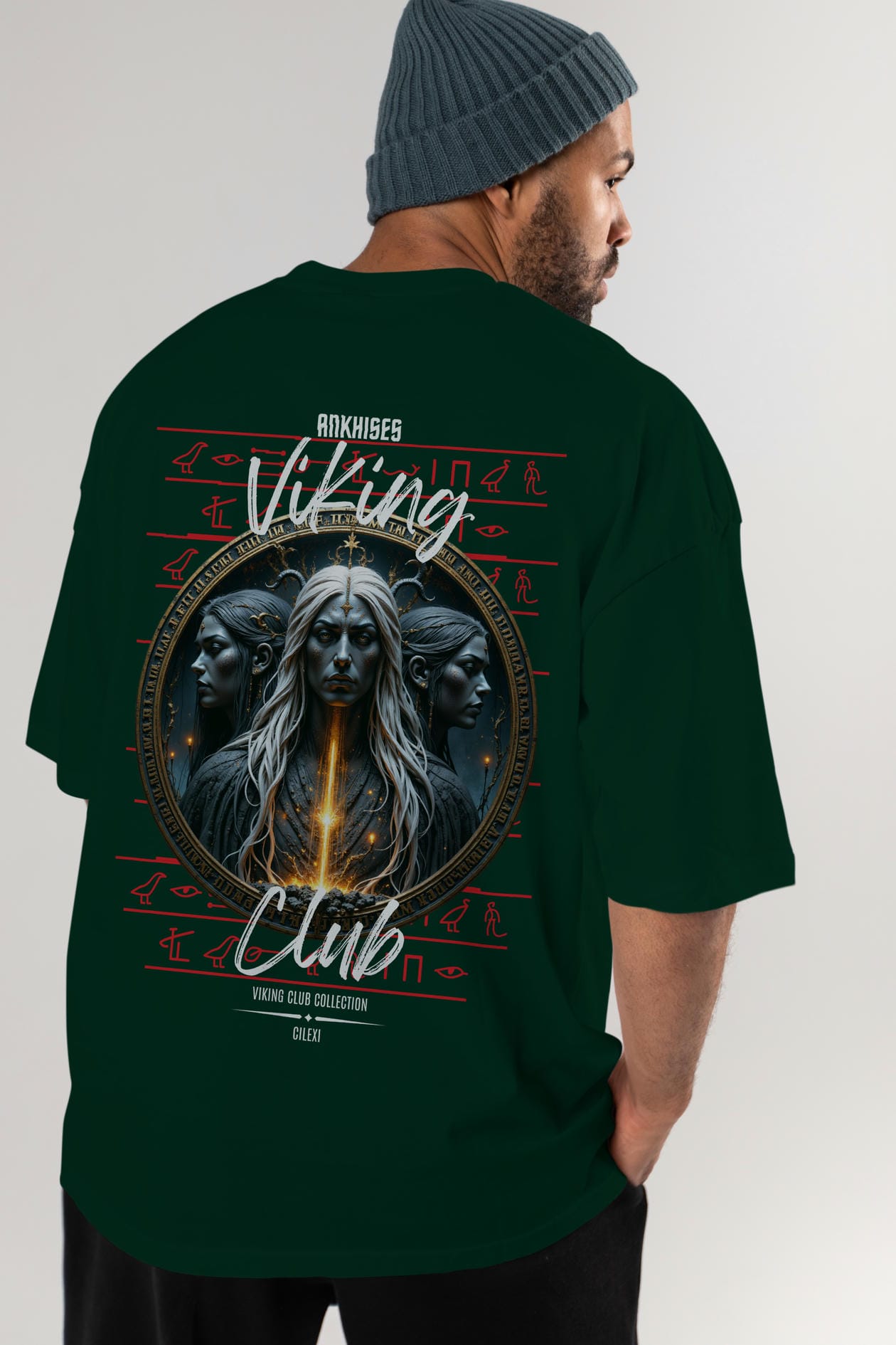 Viking Mitolojisi Serisi 24 Arka Baskılı Oversize t-shirt Erkek Kadın %100 Pamuk Bisiklet Yaka tişort