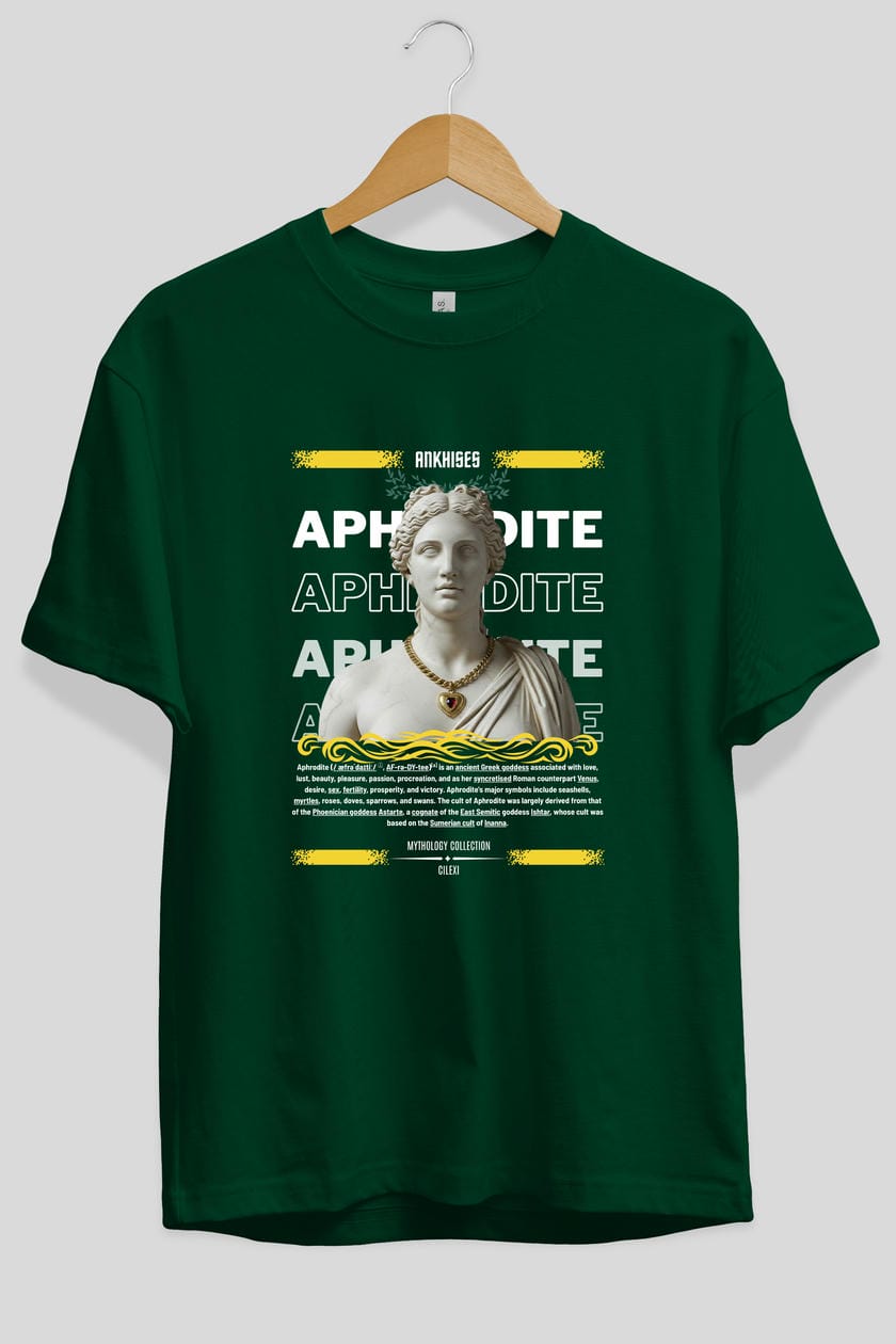 Aphrodite 1 ön Baskılı Oversize t-shirt Erkek Kadın %100 Pamuk Bisiklet Yaka tişort