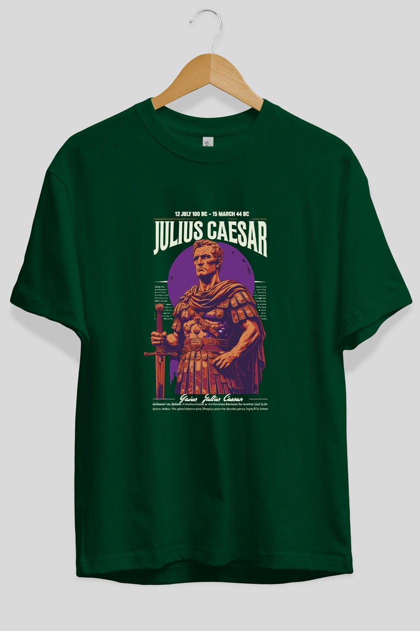 Julius Caesar ön Baskılı Oversize t-shirt Erkek Kadın %100 Pamuk Bisiklet Yaka tişort