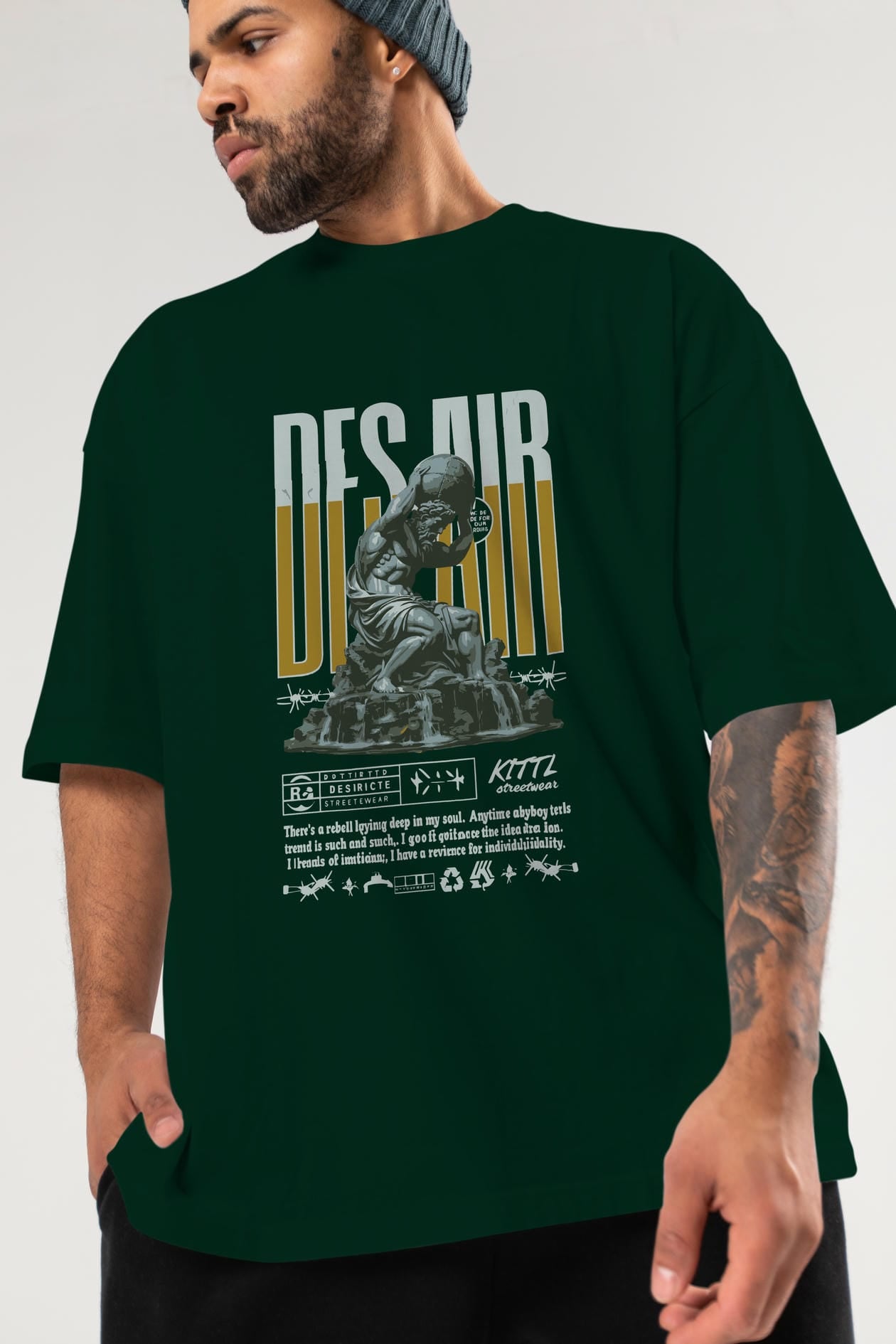 Des air ön Baskılı Oversize t-shirt Erkek Kadın %100 Pamuk Bisiklet Yaka tişort